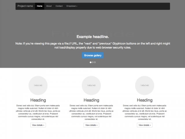 Carousel jumbotronのテンプレート