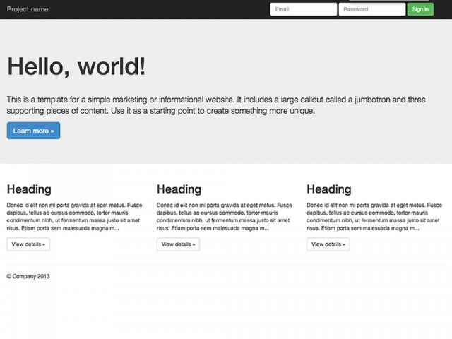 Basic marketing siteのテンプレート